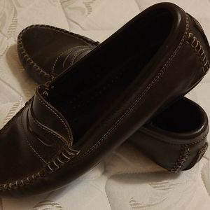 Maraolo dark brown leather loafers.